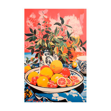 1352 - Quadro Frutas na Mesa