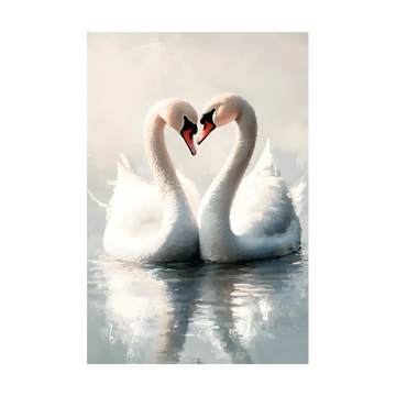 1355 - Quadro Casal de Cisnes
