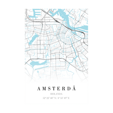1381 - Quadro Mapa Amsterdã