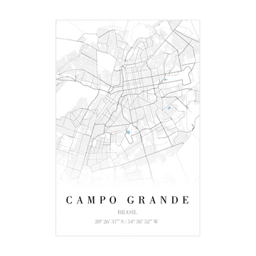 1383 - Quadro Mapa Campo Grande