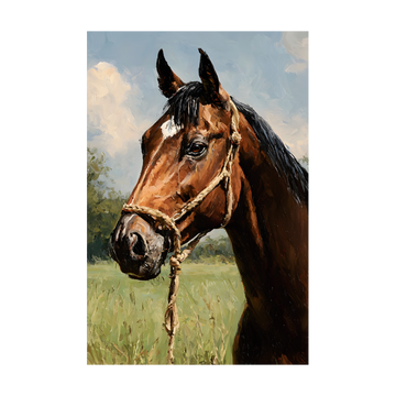 1477 - Quadro Pintura Cavalo Marron