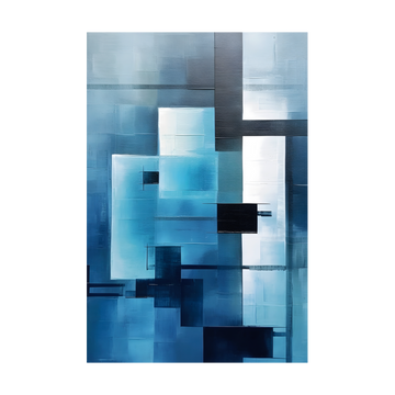 0029 - Quadro Geométrico Azul
