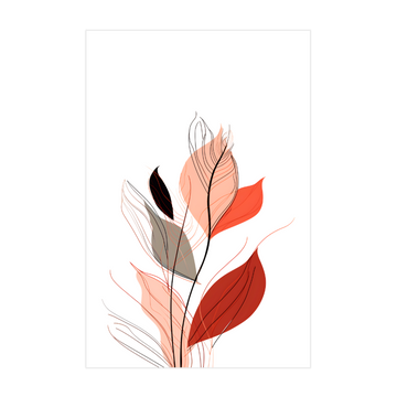 0344- Quadro Folhas ao Entardecer