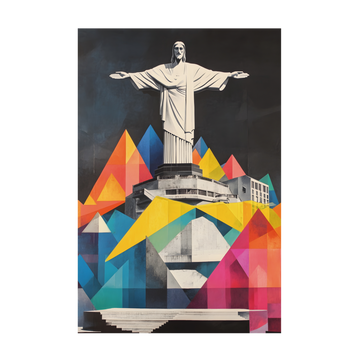 0895 - Quadro Colagem Cristo Redentor