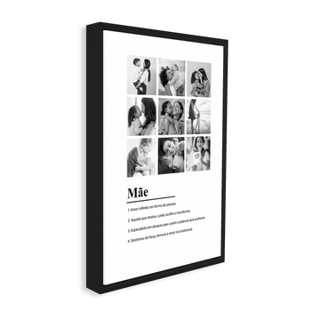 1324 - Quadro Dia das Mães - 9 fotos personalizadas - Preto e Branco
