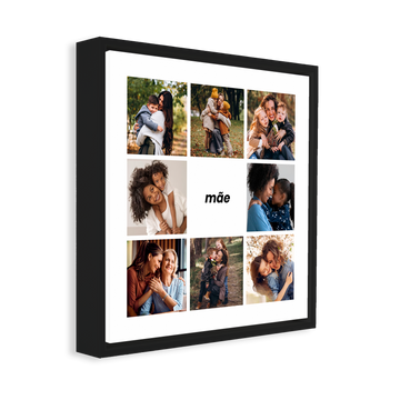 1331 - Quadro Dia das Mães Quadrado - 8 fotos personalizadas