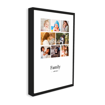 1327 - Quadro Dia das Mães Family with love - 8 fotos personalizadas