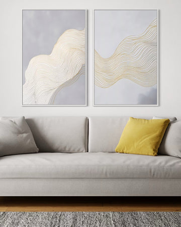 2223 - Dupla de Quadros Linhas Minimalistas