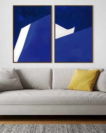 2233 - Dupla de Quadros Origami Azul