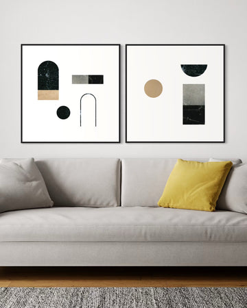 2239 - Dupla de Quadros Formas Minimalistas