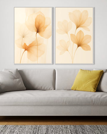 2244 - Dupla de Quadros Plantas Minimalistas