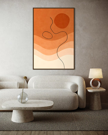 1543 - Quadro Abstrato Orange Waves