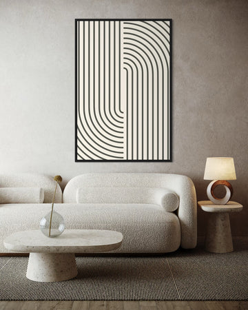 1513 - Quadro Abstrato Curvas Minimalistas 2