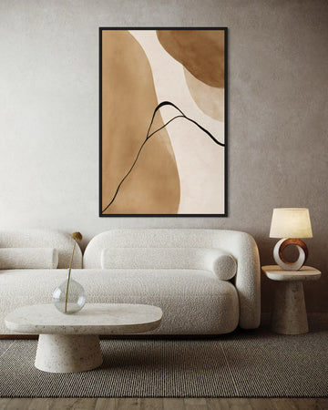 1572 - Quadro Abstrato Curvas Rústicas 1