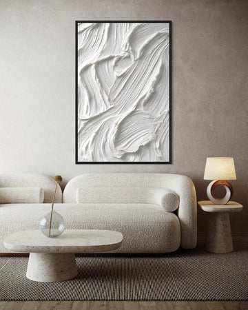 1571 - Quadro Abstrato Espatulada Neutra 1
