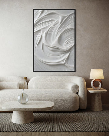 1565 - Quadro Abstrato Espatulada Neutra 2