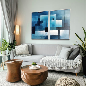 2006 - Dupla de Quadros Geométrico Azul