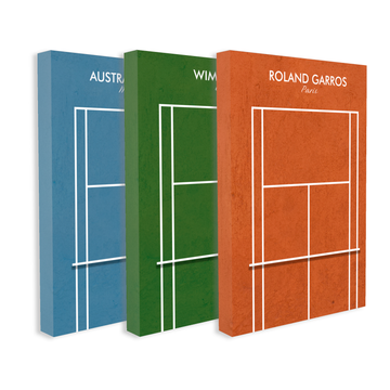 3033 - Trio de Quadros Quadra de tênis