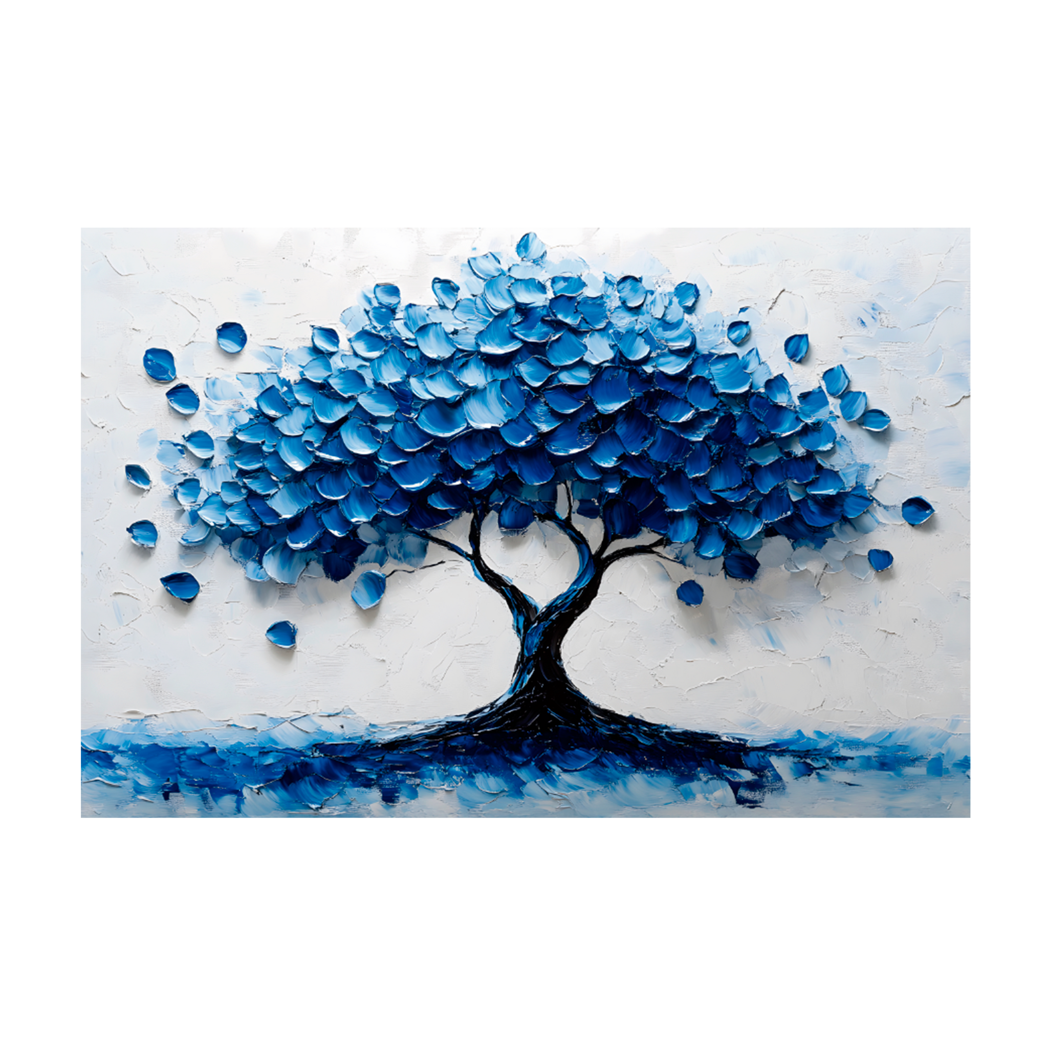 1107 - Quadro Árvore Espatulada Azul I