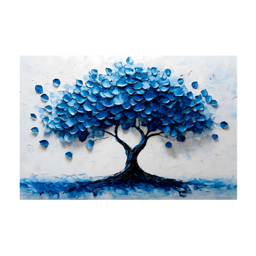 1107 - Quadro Árvore Espatulada Azul I
