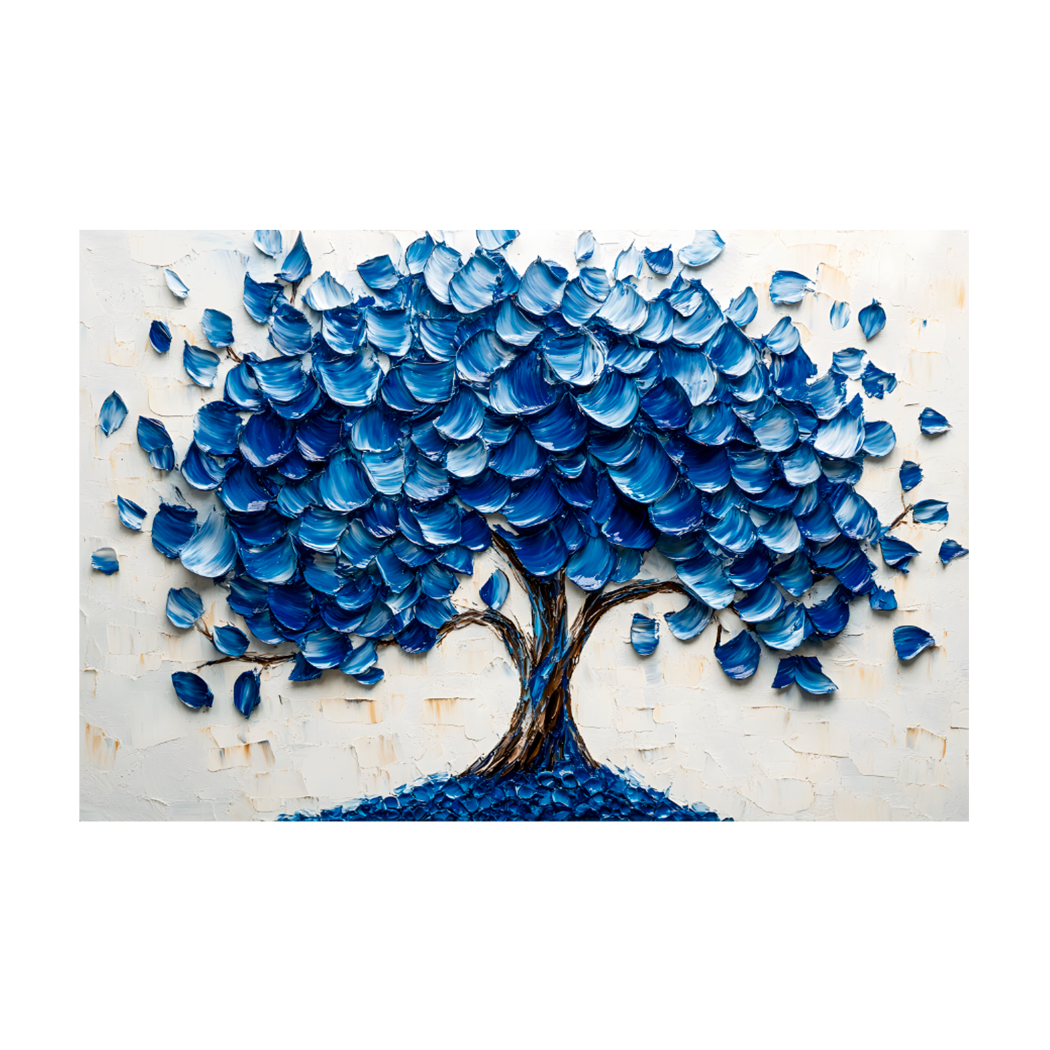 1112 - Quadro Árvore Espatulada Azul II