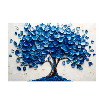 1112 - Quadro Árvore Espatulada Azul II