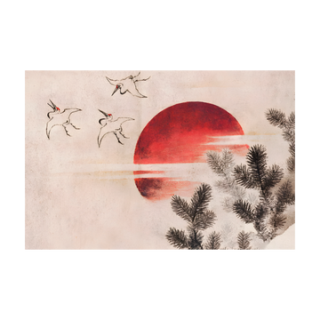 1150 - Birds and Sunset by Hokusai