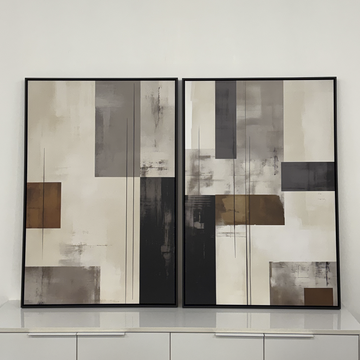 2403 - Dupla de Quadros Abstratos Contemporâneos