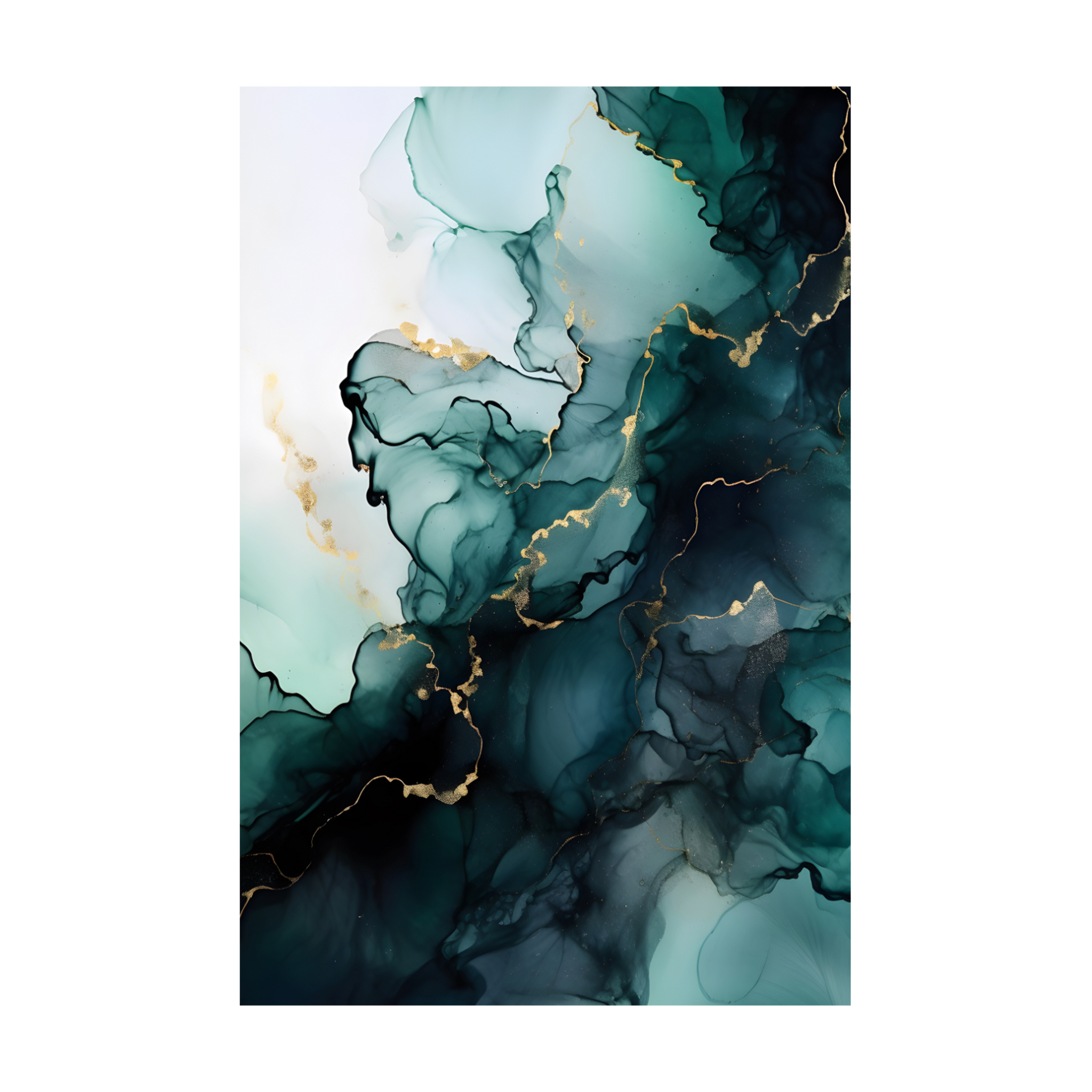 0130 - Quadro Alcohol Ink Verde