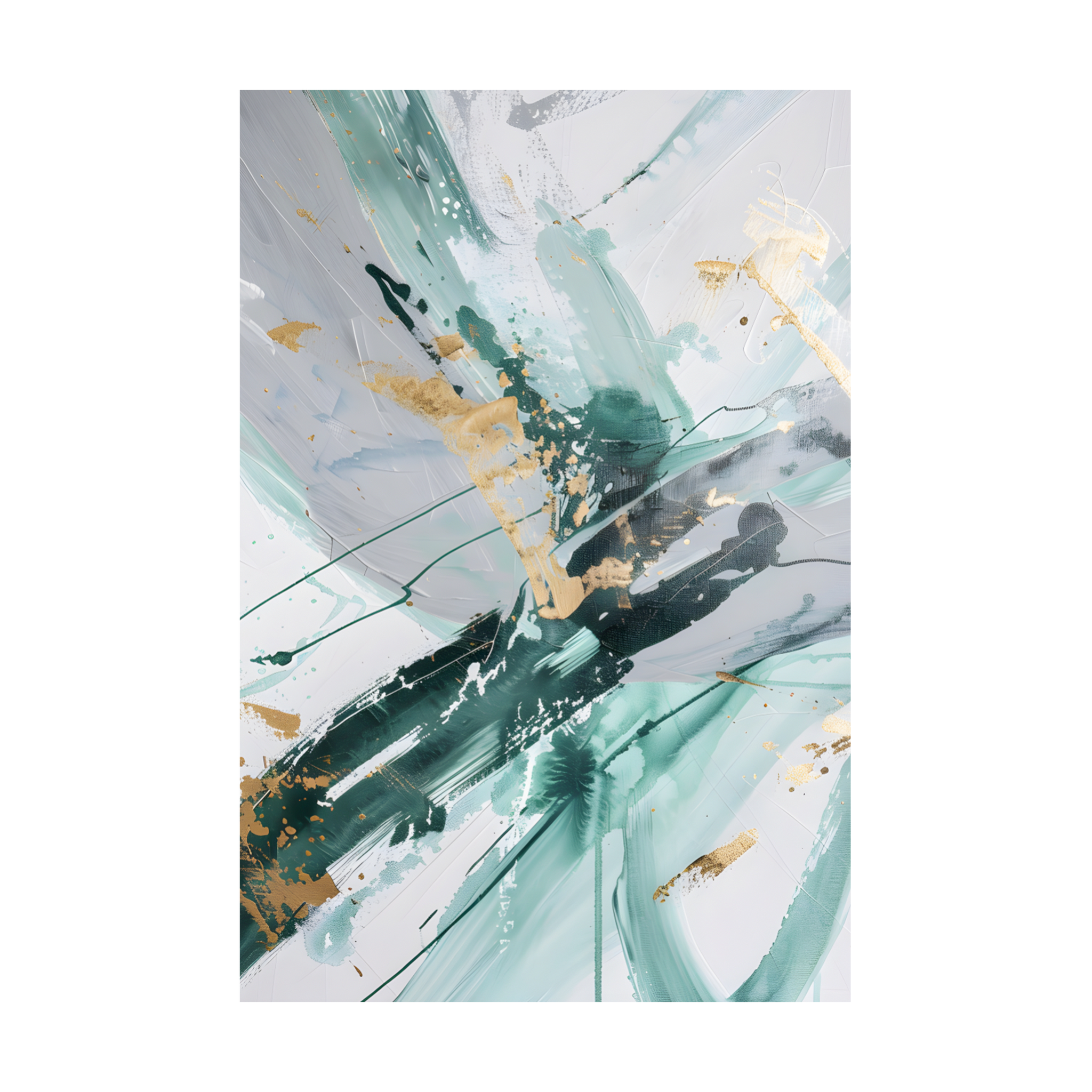 0132 - Quadro Splash Green Gold