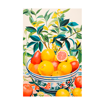 1341 - Quadro Frutas Retrô