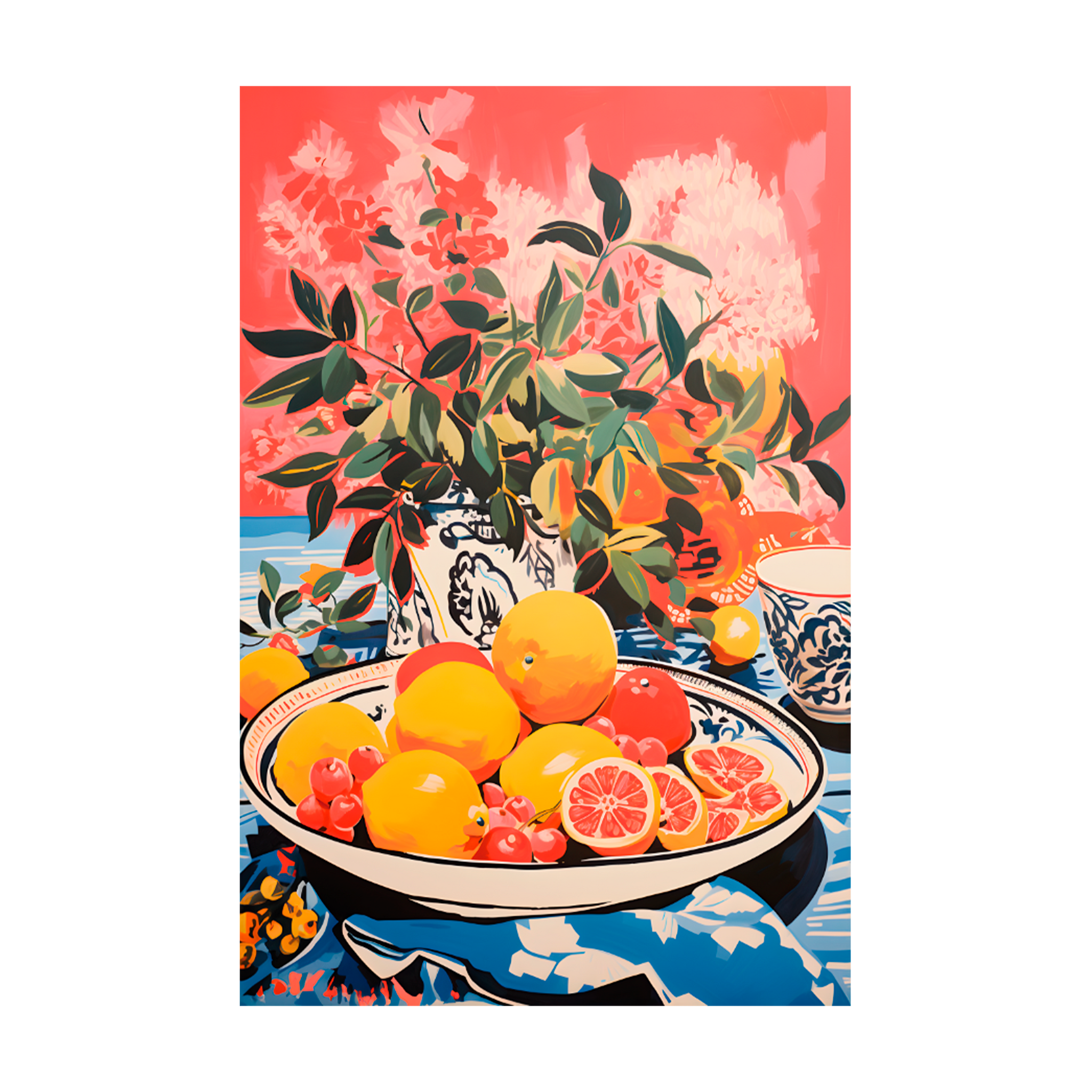 1352 - Quadro Frutas na Mesa