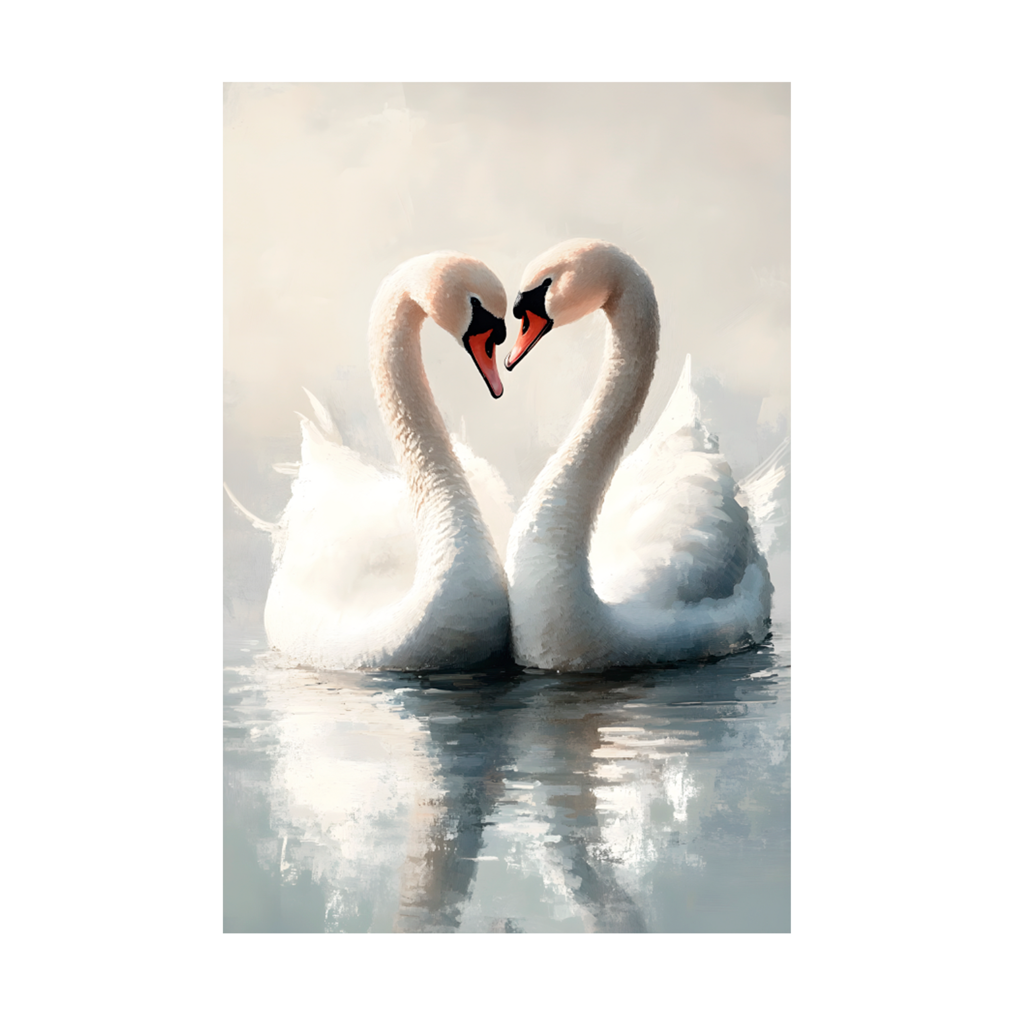 1355 - Quadro Casal de Cisnes