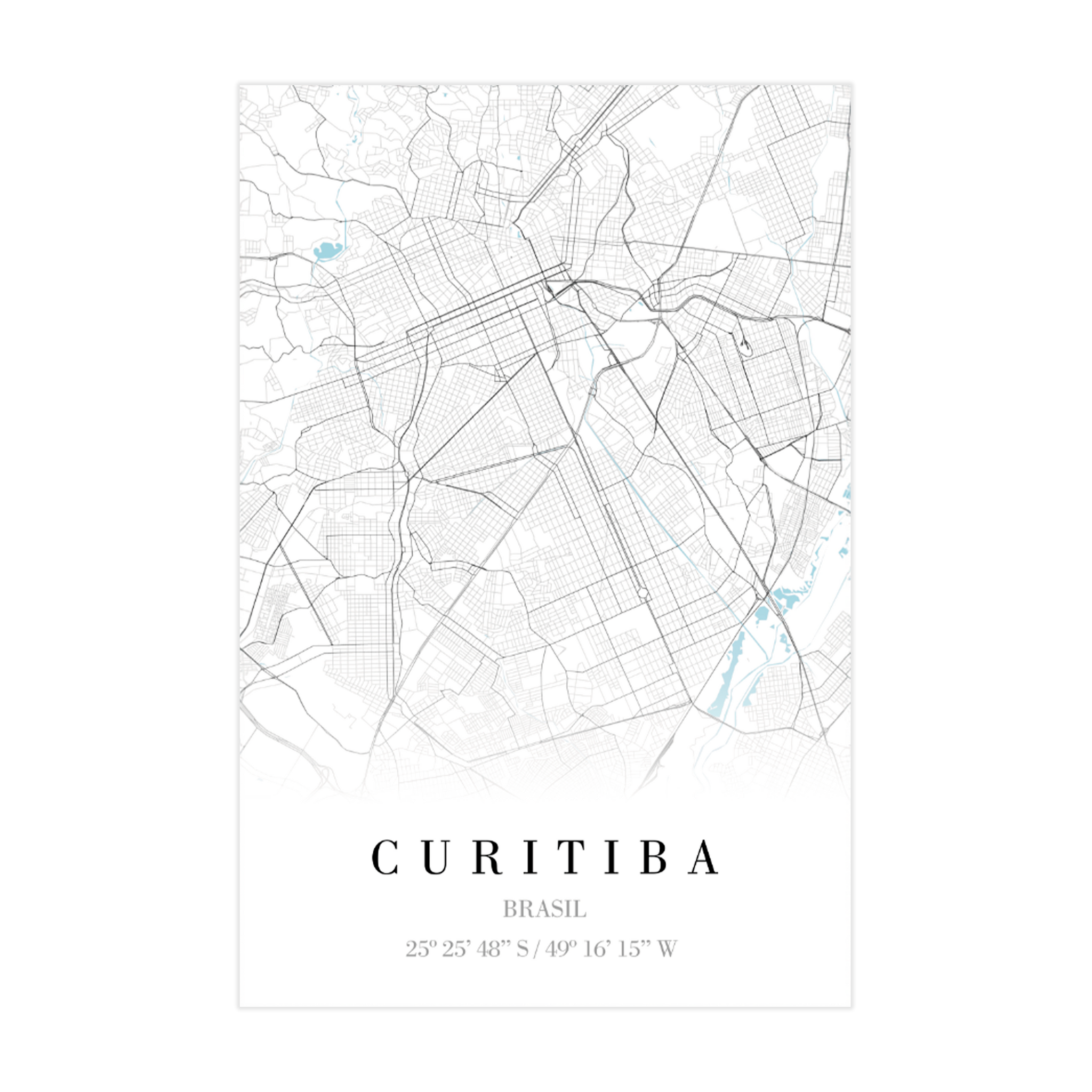 1376 - Quadro Mapa Curitiba