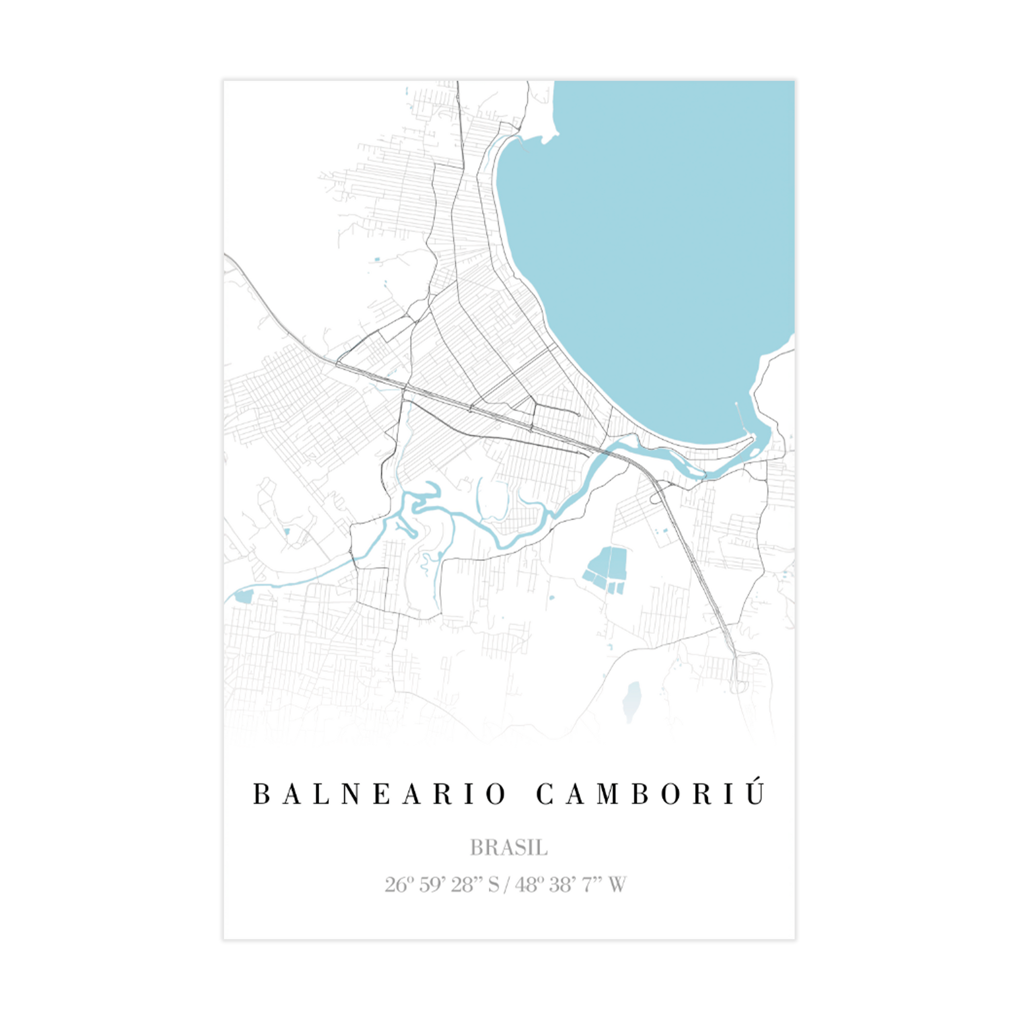 1380 - Quadro Mapa Balneário Camboriú
