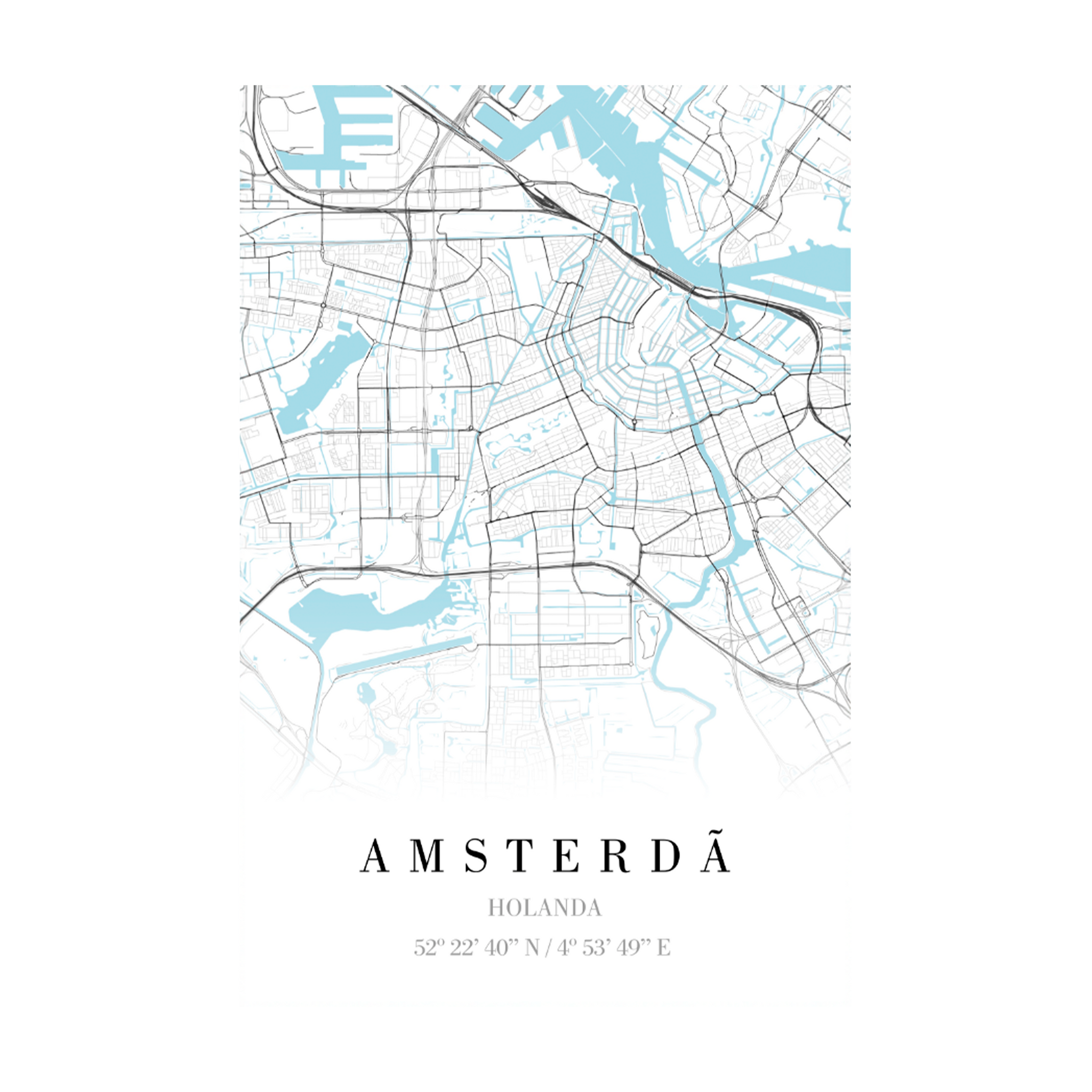1381 - Quadro Mapa Amsterdã