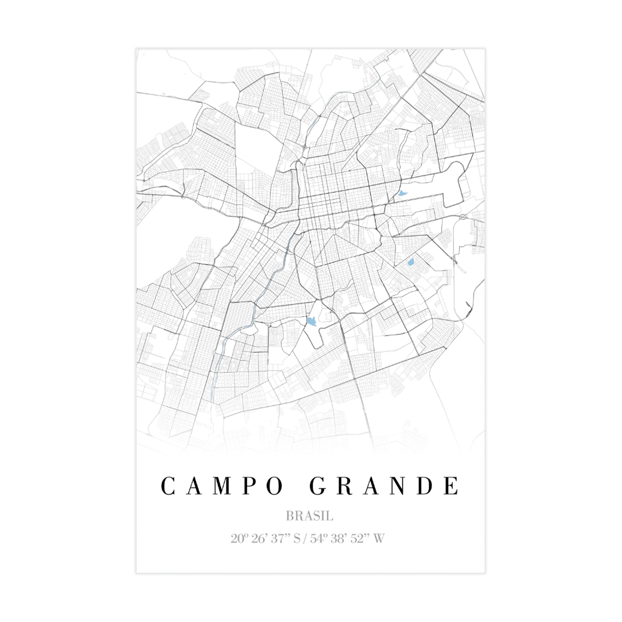 1383 - Quadro Mapa Campo Grande