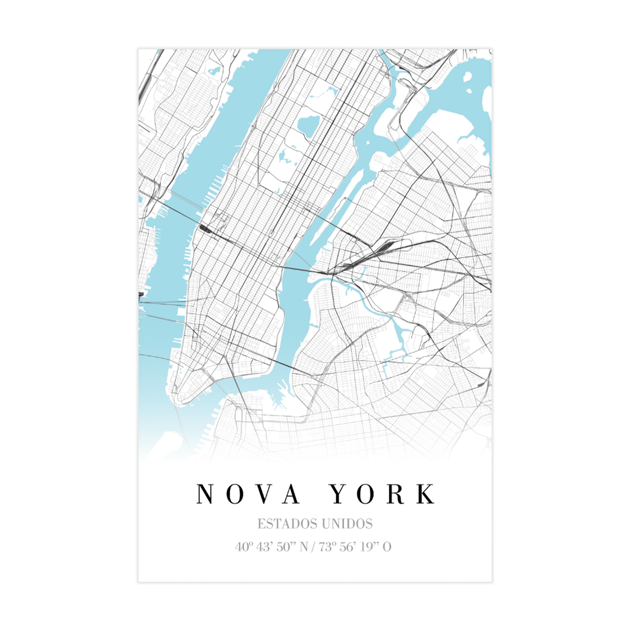 1387 - Quadro Mapa Nova York