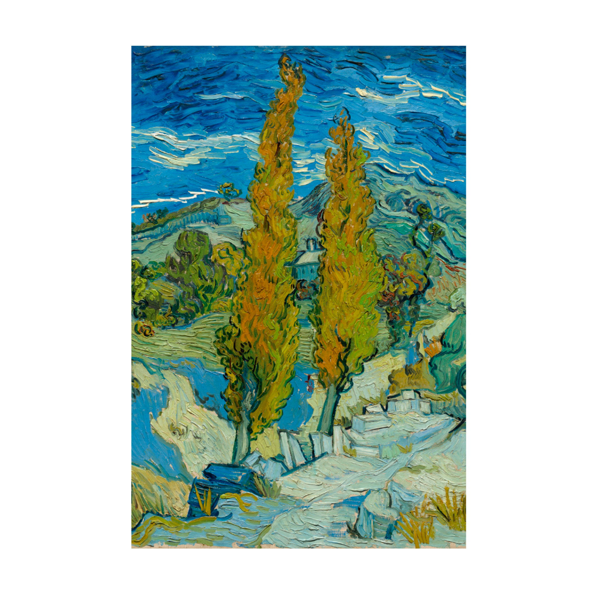1429 - Quadro 2 Álamos à Beira da Estrada no Outono - Vincent Van Gogh