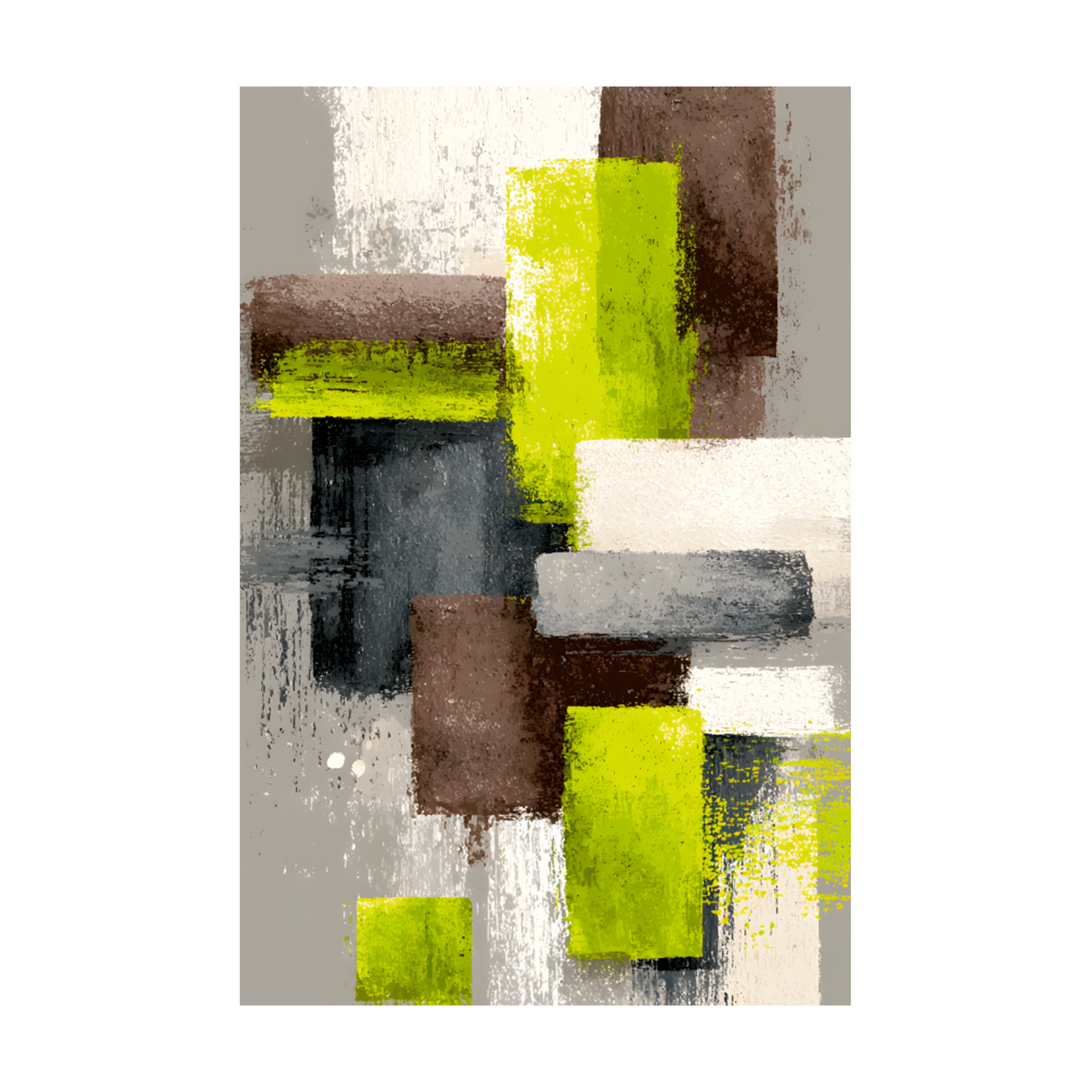 1472 - Quadro Pintura Verde e Marron