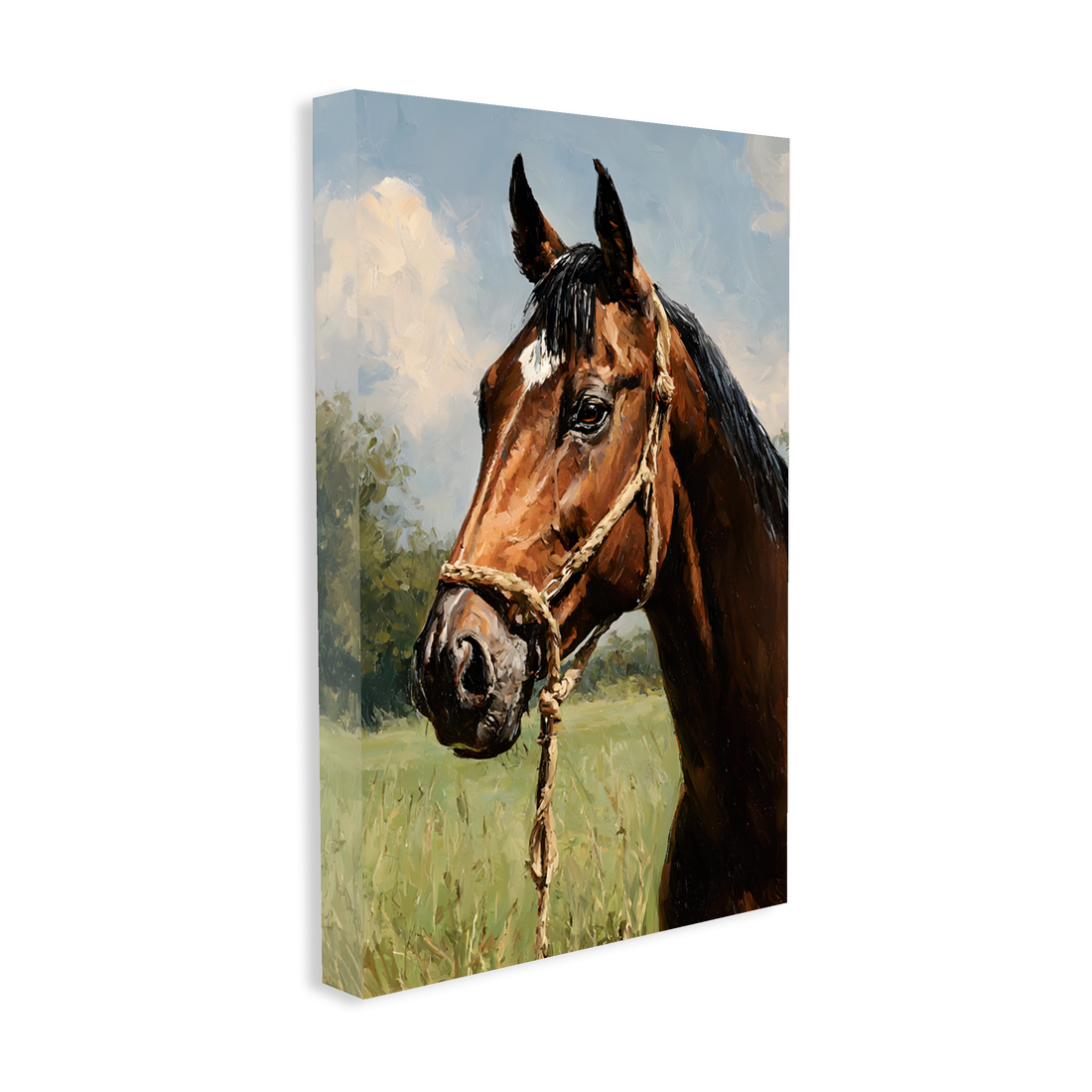 1477 - Quadro Pintura Cavalo Marron