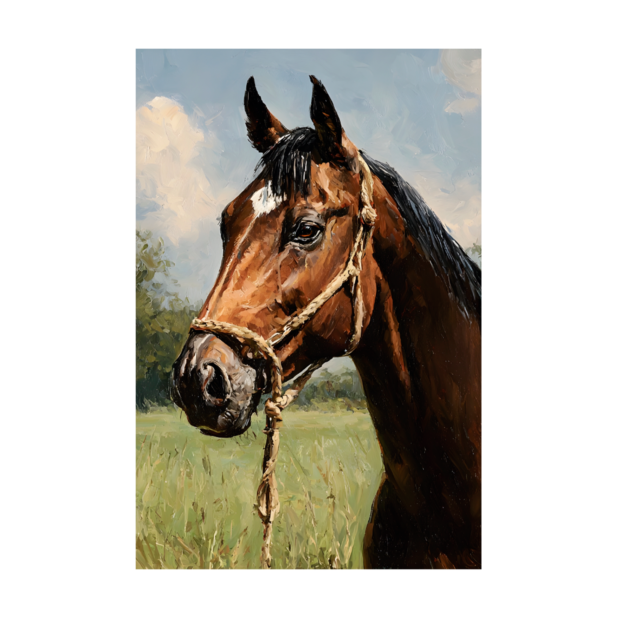 1477 - Quadro Pintura Cavalo Marron