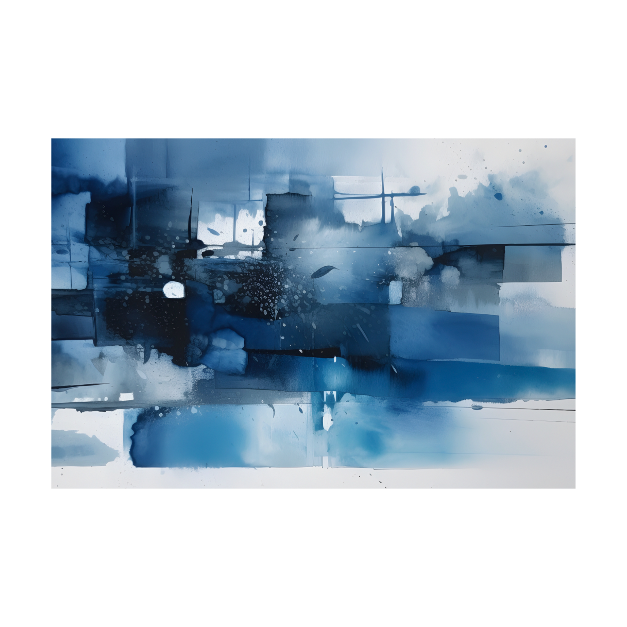 0015 - Quadro Abstrato moderno Azul