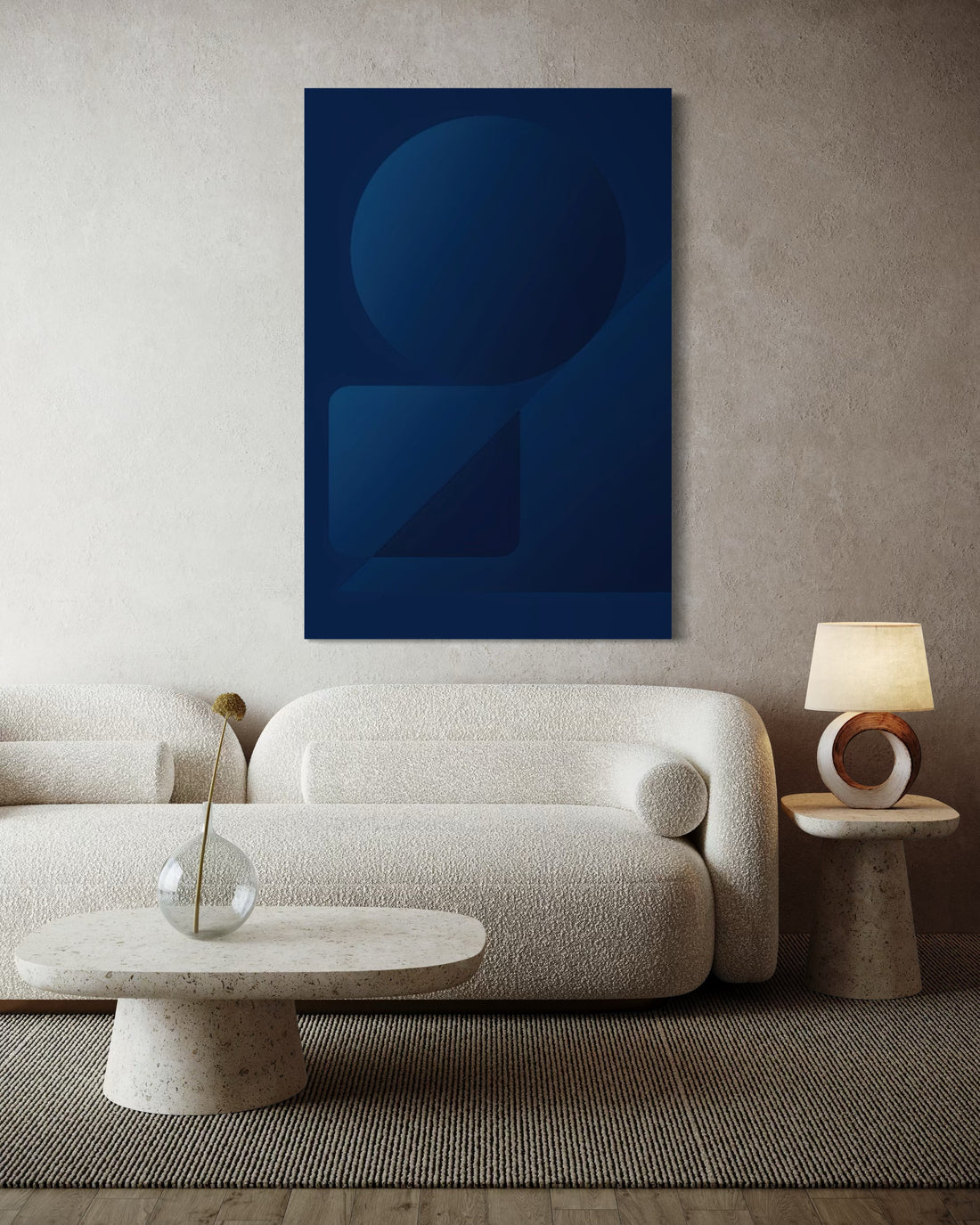 1605 - Quadro Abstrato Geometrico Azul Escuro 1
