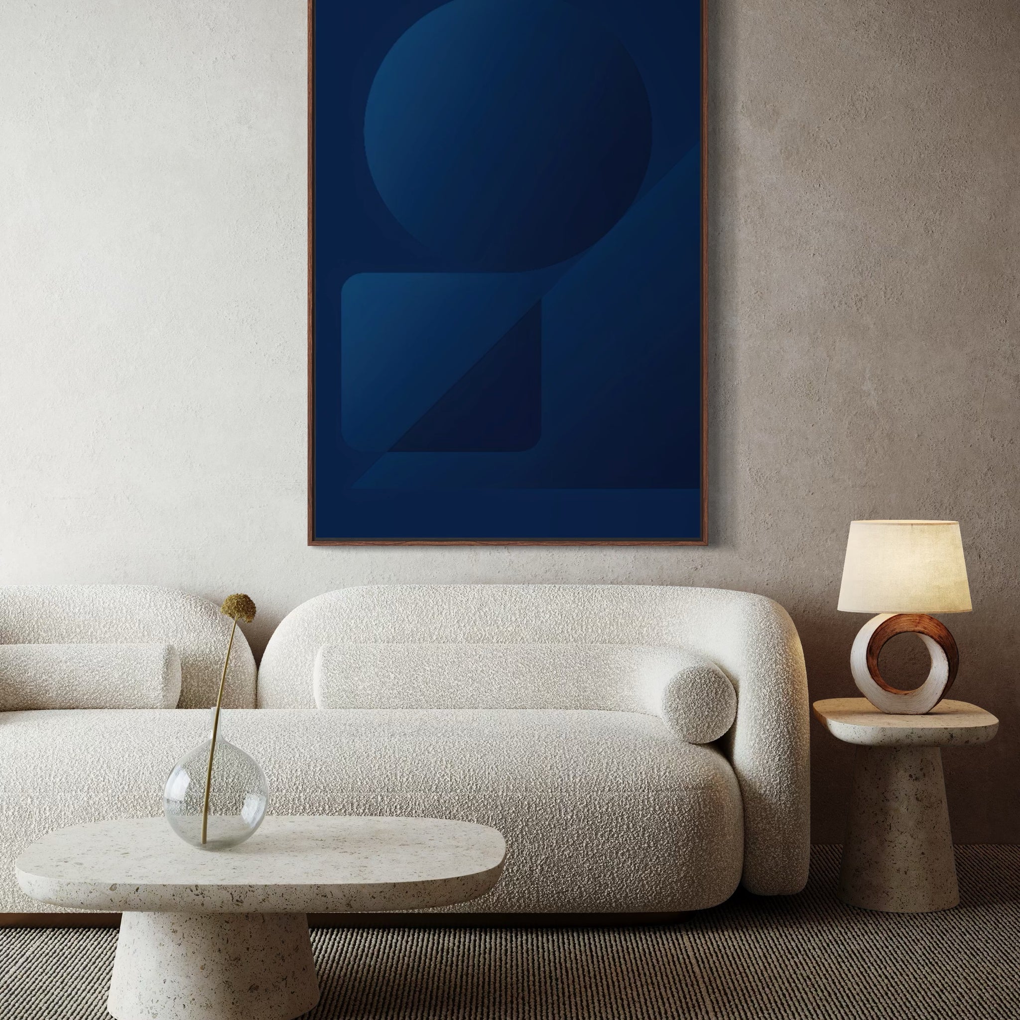 1605 - Quadro Abstrato Geometrico Azul Escuro 1