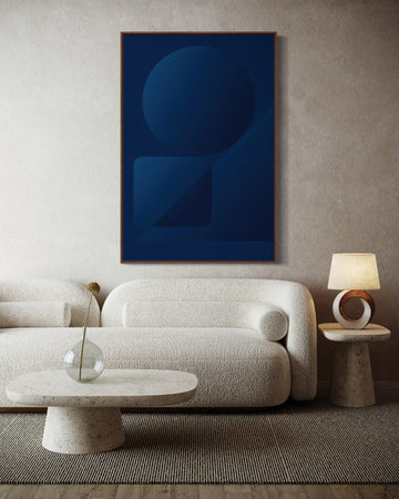 1605 - Quadro Abstrato Geometrico Azul Escuro 1