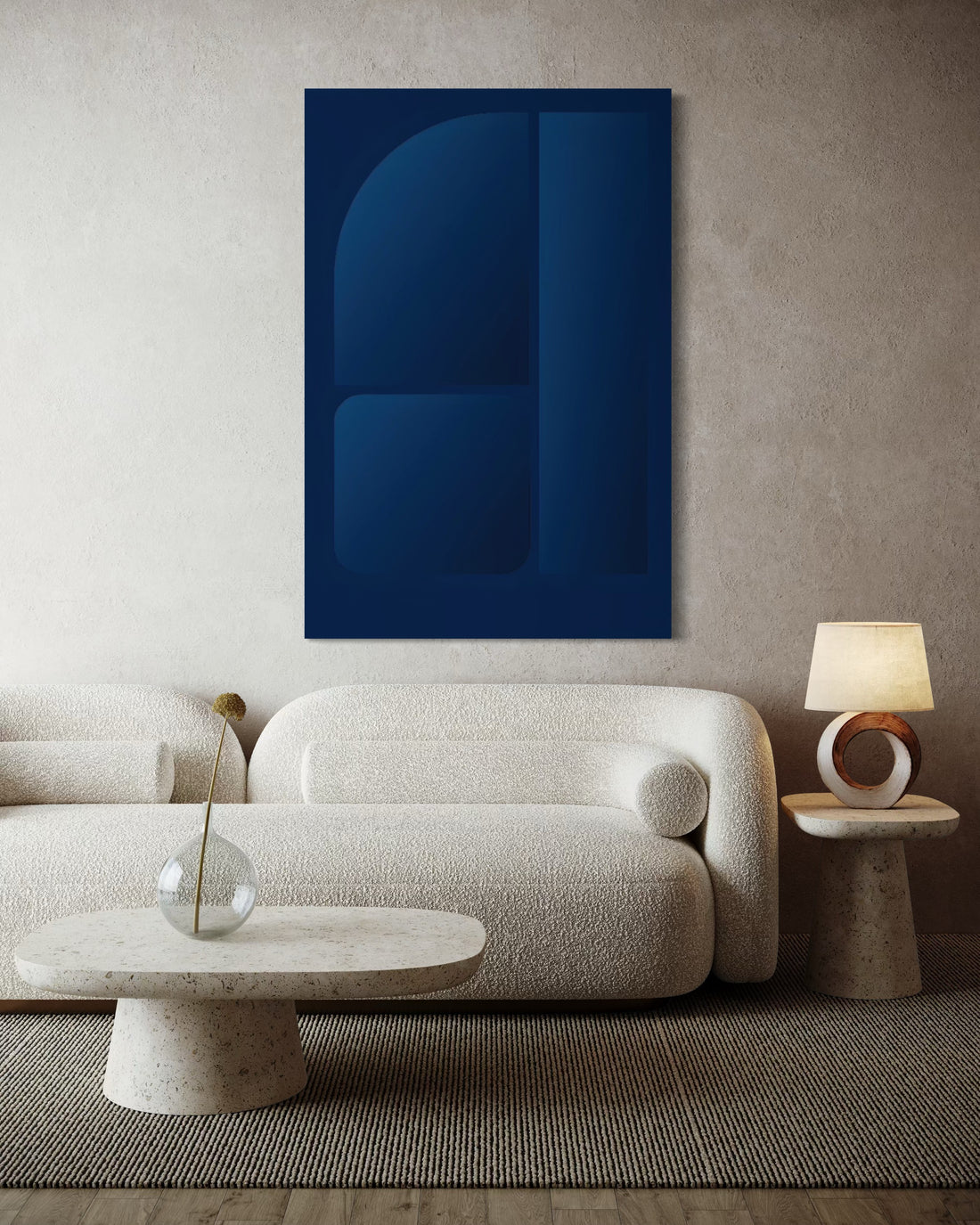 1606 - Quadro Abstrato Geometrico Azul Escuro 2