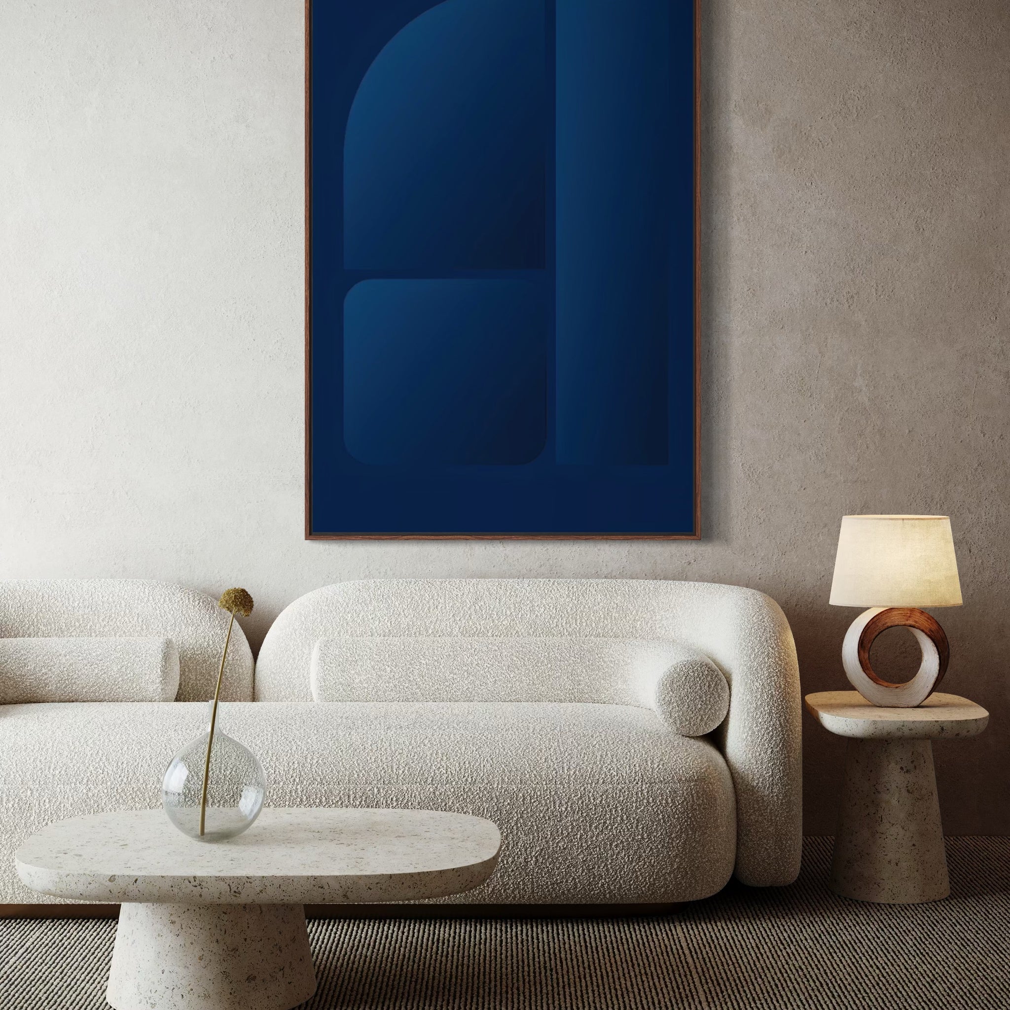 1606 - Quadro Abstrato Geometrico Azul Escuro 2