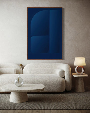 1606 - Quadro Abstrato Geometrico Azul Escuro 2