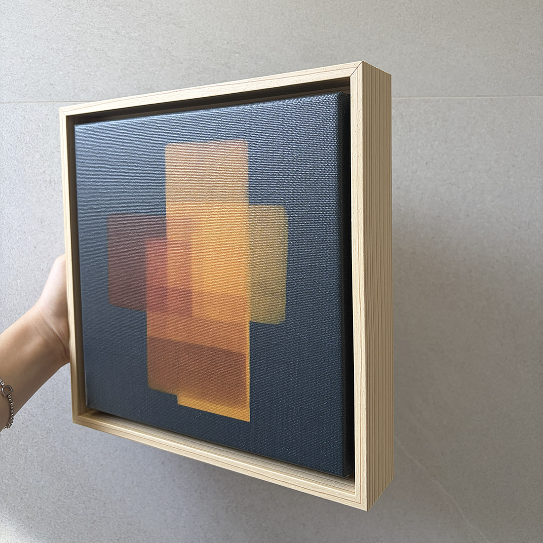 1621 - Quadro Abstrato azul petróleo